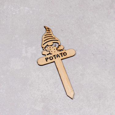 Funny Plant Stakes - Made from Sustainable Timber - POTATO - Unicorn Fart Productions